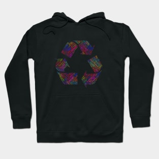 Recycle Symbol Silhouette Shape Text Word Cloud Hoodie